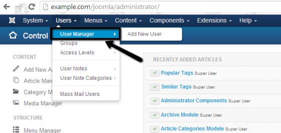 Joomla administrator