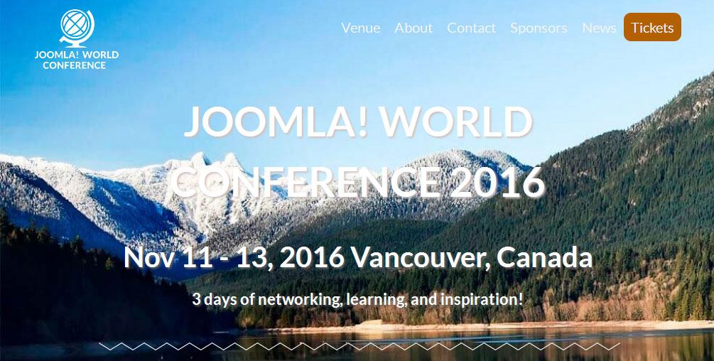 Παγκόσμιο συνέδριο Joomla, 11 - 13 Νοεμβρίου 2016 στον Καναδά
